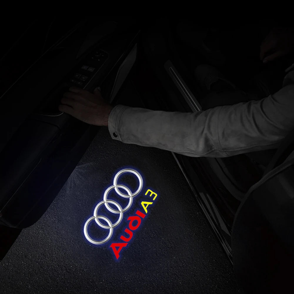 זוג מקרני לוגו LED לדלתות Audi