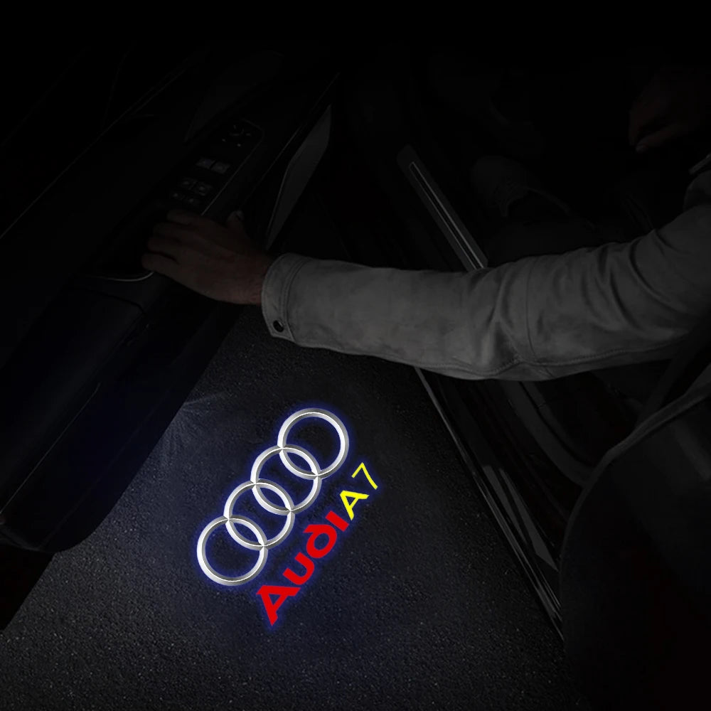זוג מקרני לוגו LED לדלתות Audi