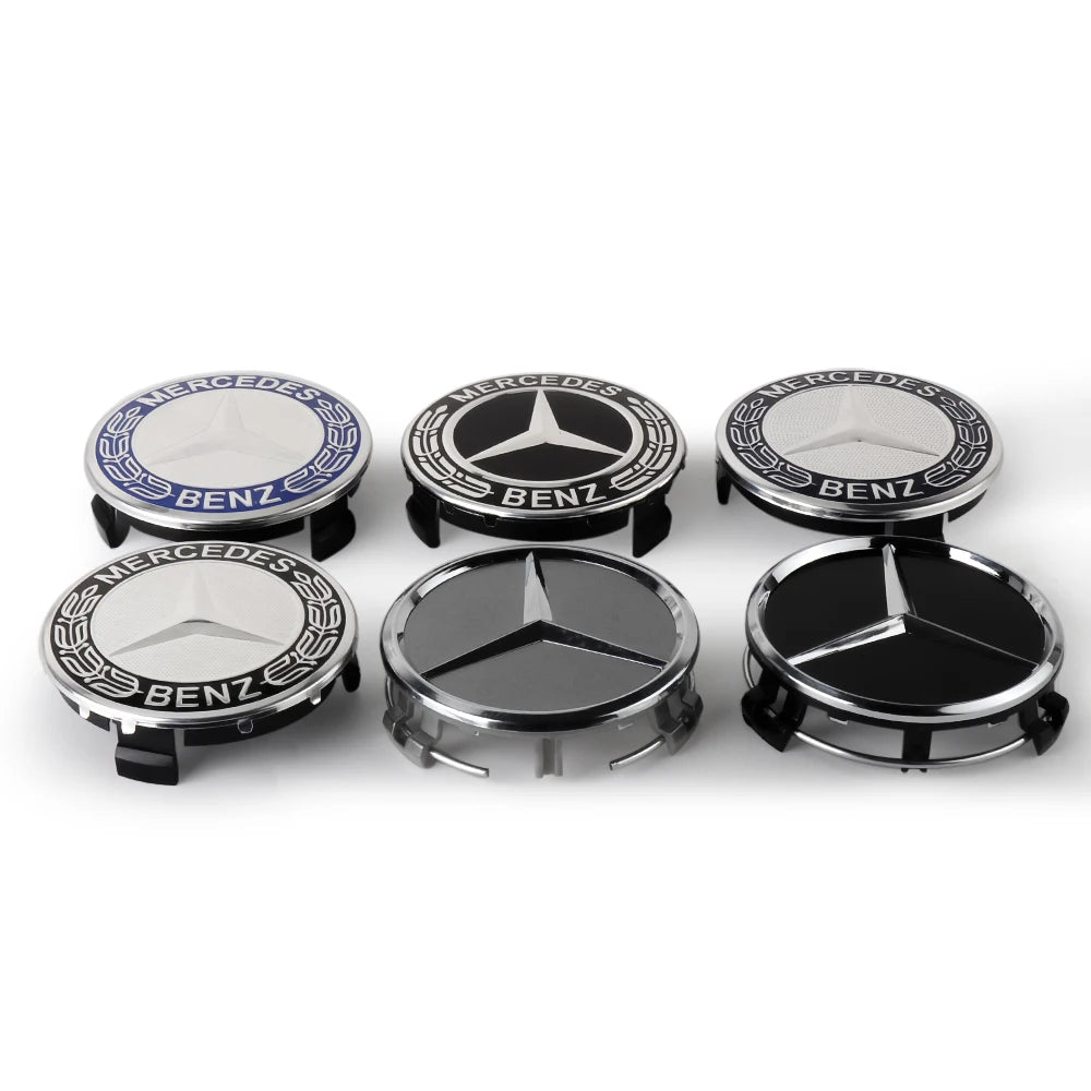 סט 4 מכסי מרכז מקוריים בסגנון Mercedes-Maybach – קוטר 75 מ"מ