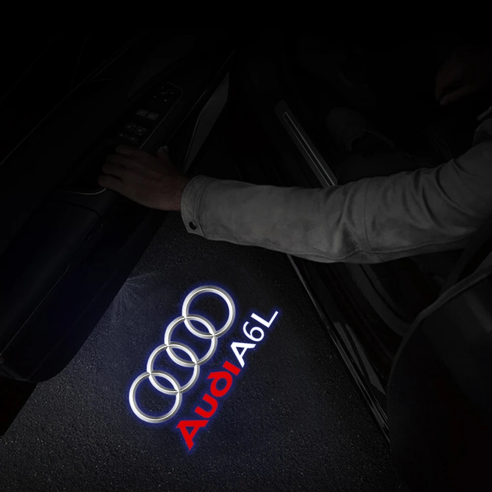 זוג מקרני לוגו LED לדלתות Audi