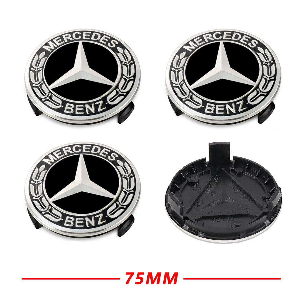 סט 4 מכסי מרכז מקוריים בסגנון Mercedes-Maybach – קוטר 75 מ"מ