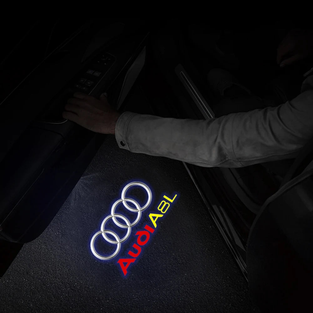 זוג מקרני לוגו LED לדלתות Audi